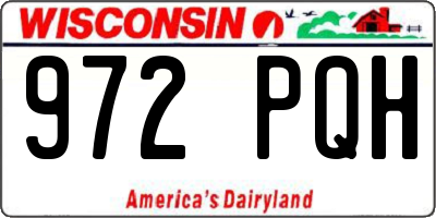 WI license plate 972PQH