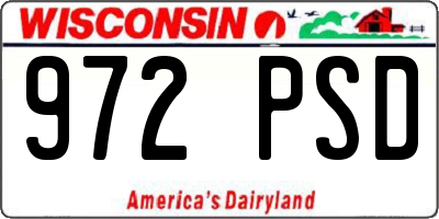 WI license plate 972PSD
