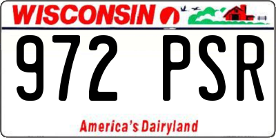 WI license plate 972PSR