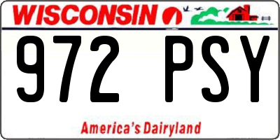 WI license plate 972PSY