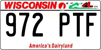 WI license plate 972PTF