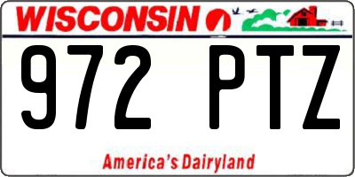 WI license plate 972PTZ