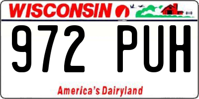 WI license plate 972PUH