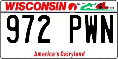 WI license plate 972PWN