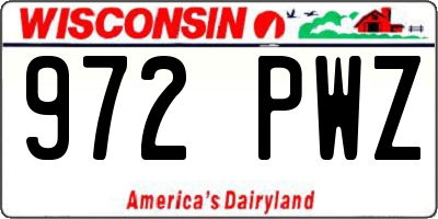 WI license plate 972PWZ
