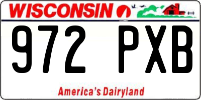 WI license plate 972PXB