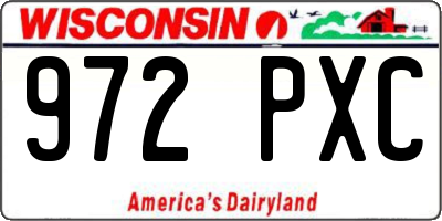 WI license plate 972PXC