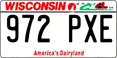 WI license plate 972PXE