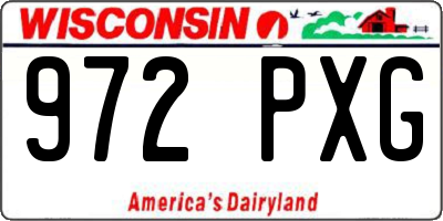 WI license plate 972PXG