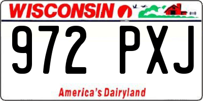 WI license plate 972PXJ