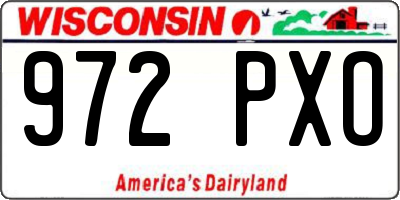 WI license plate 972PXO