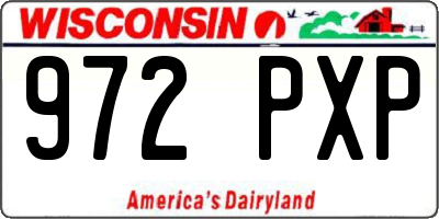 WI license plate 972PXP