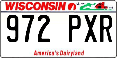 WI license plate 972PXR