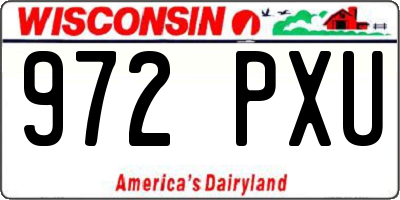 WI license plate 972PXU