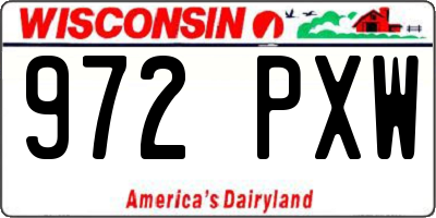 WI license plate 972PXW