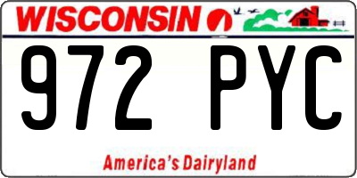 WI license plate 972PYC