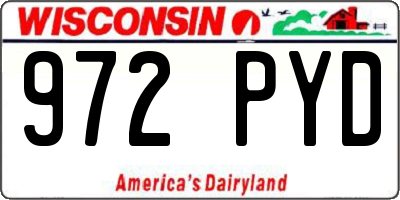 WI license plate 972PYD
