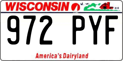 WI license plate 972PYF