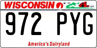 WI license plate 972PYG
