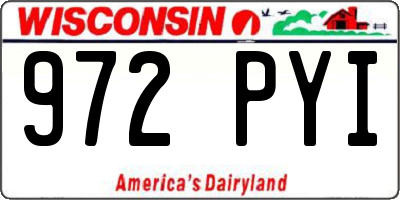 WI license plate 972PYI