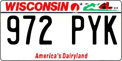 WI license plate 972PYK