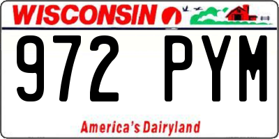 WI license plate 972PYM
