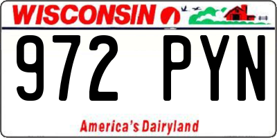WI license plate 972PYN