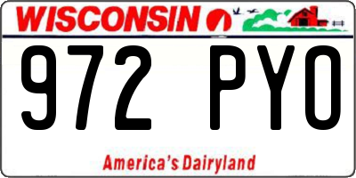WI license plate 972PYO