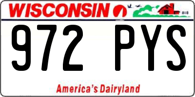 WI license plate 972PYS