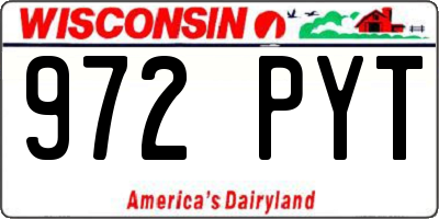 WI license plate 972PYT