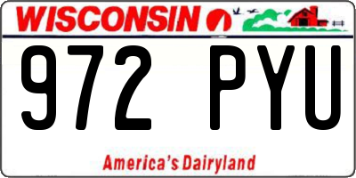 WI license plate 972PYU