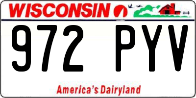 WI license plate 972PYV