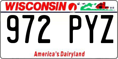 WI license plate 972PYZ