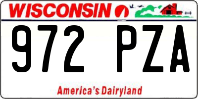WI license plate 972PZA