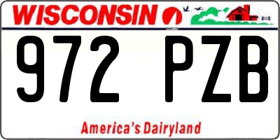 WI license plate 972PZB