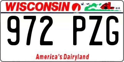 WI license plate 972PZG