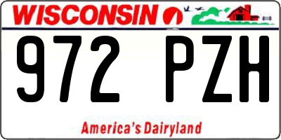 WI license plate 972PZH