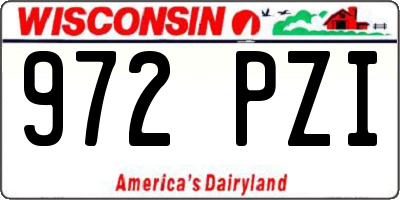 WI license plate 972PZI