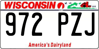 WI license plate 972PZJ