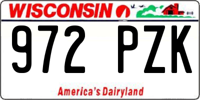 WI license plate 972PZK