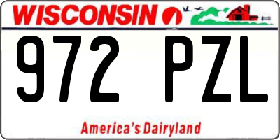 WI license plate 972PZL