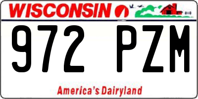 WI license plate 972PZM