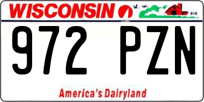 WI license plate 972PZN
