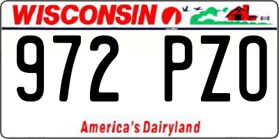 WI license plate 972PZO