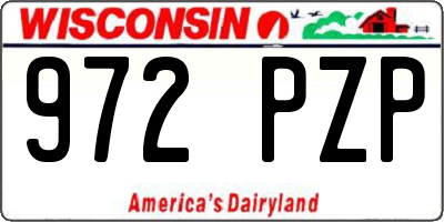 WI license plate 972PZP
