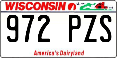 WI license plate 972PZS