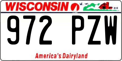 WI license plate 972PZW