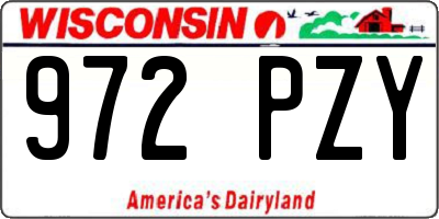 WI license plate 972PZY