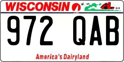 WI license plate 972QAB