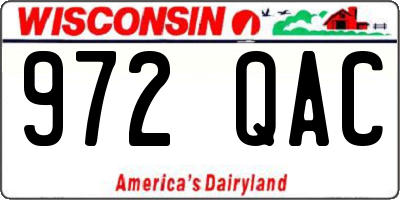 WI license plate 972QAC